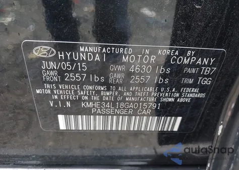 2016 Hyundai Sonata Hybrid Limited from USA, damaged, VIN KMHE34L18GA015791